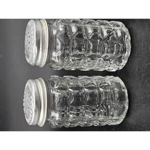 Anchor Hocking Wexford Glass Salt & Pepper Shakers 4.25"